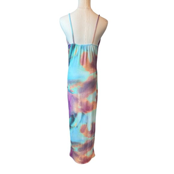 PrettyLittleThing Multicolor Maternity Abstract Print Cowl Neck Maxi Dress NWT - Picture 10 of 16